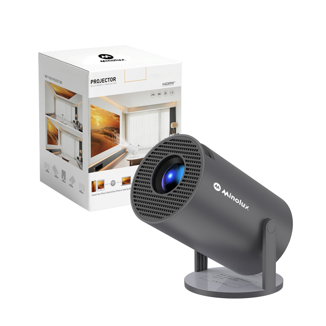 Minolux® Zwarte Mini Beamer – Draagbare Full HD Projector
