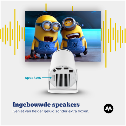 Minolux® Witte Mini Beamer – Draagbare Full HD Projector voor Thuis & Entertainment