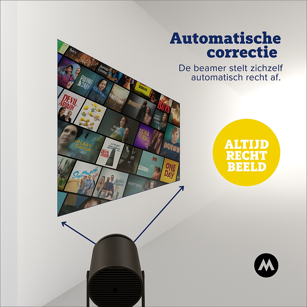 Minolux® Zwarte Mini Beamer – Draagbare Full HD Projector